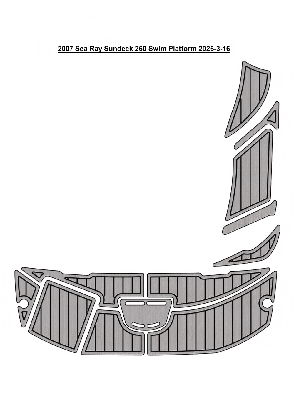 2007 Sea Ray Sundeck 260 Swim Platform Pad Boat EVA Teak Deck Floor