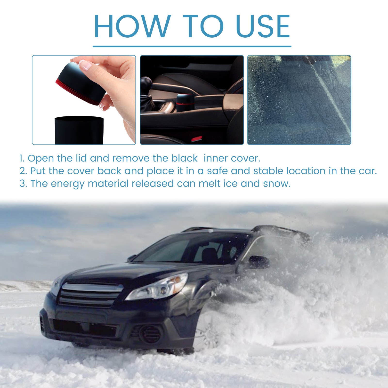 Car Windshield Defroster De-icer, Portable Heater for Quick Snow & Ice Removal