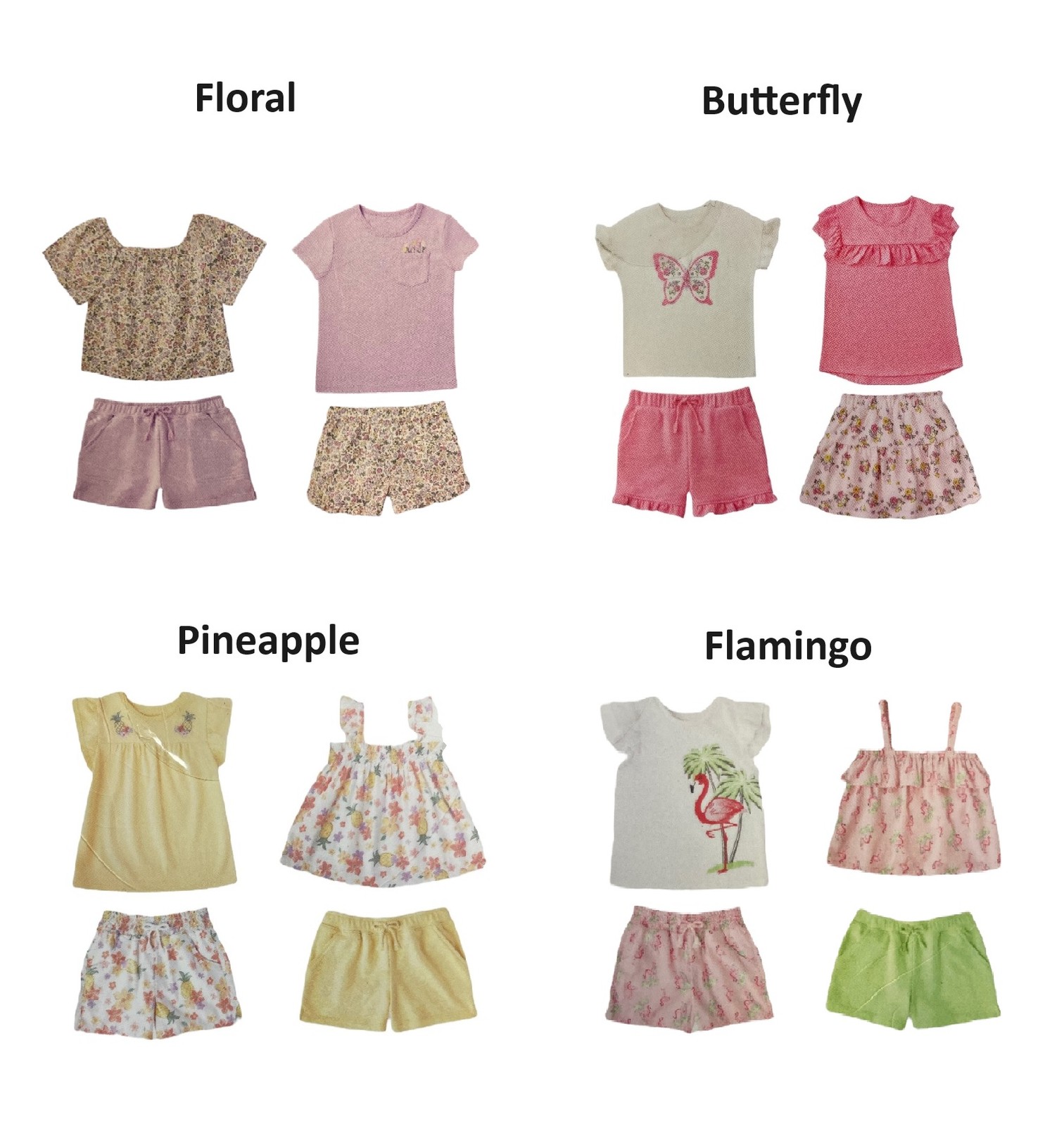 Member's Mark Girl's Infant/Toddler 4 Piece My Favorite Mix & Match Playwear Set