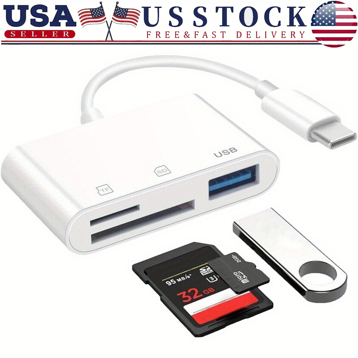 USB-C To SD Card Reader Adapter Type-C For iPad Macbook Pro Air/iPhone15/Samsung