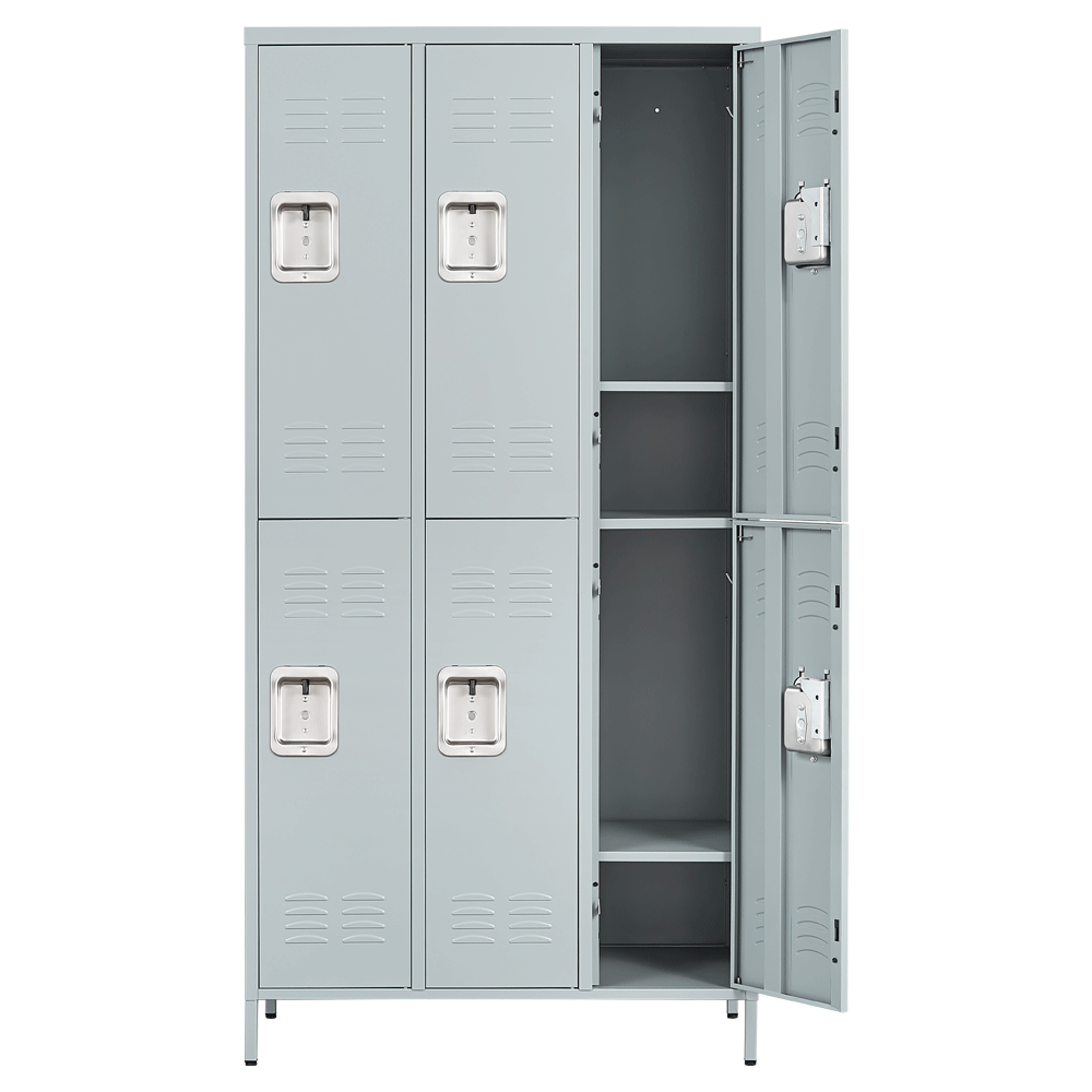 Metal Lockers with 6 Doors Steel Locker Storage Cabinet for Office School Gym
