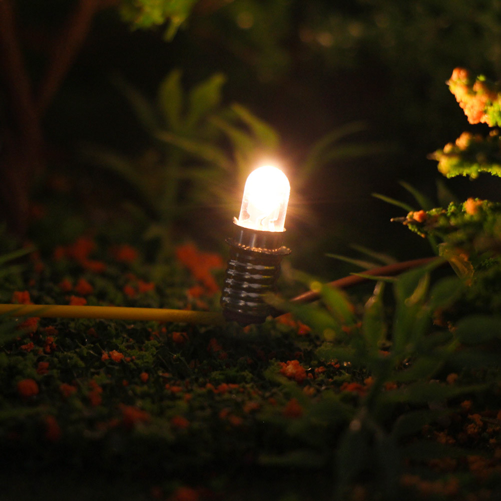 E505WM 10pcs Warm White 4.5mm LED Screw Bulb E5 E5.5 12V Model Light HO N Scale