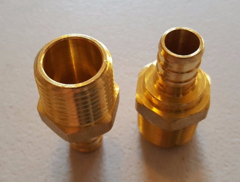 25 PIECES 1/2" PEX X 1/2"MALE NPT THREADED ADAPTER-BRASS CRIMP FITTING LEAD FREE
