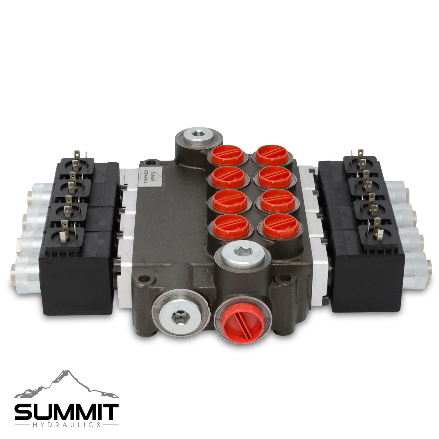 Hydraulic Monoblock Solenoid Directional Control Valve 4 Spool, 21 GPM w/ Switch