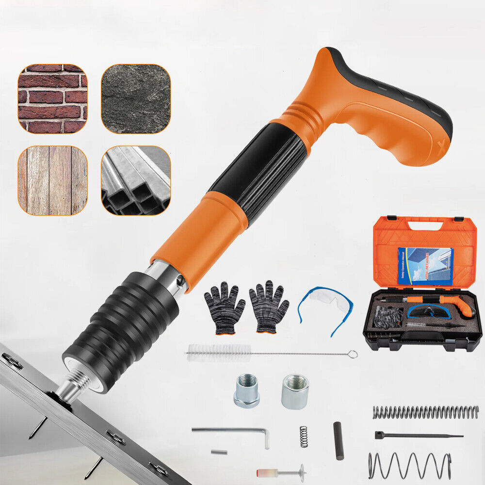 Concrete Nail Gun Kit 50 Pcs Nails Manual Steel Nail Gun Wall Fastening Tool Set