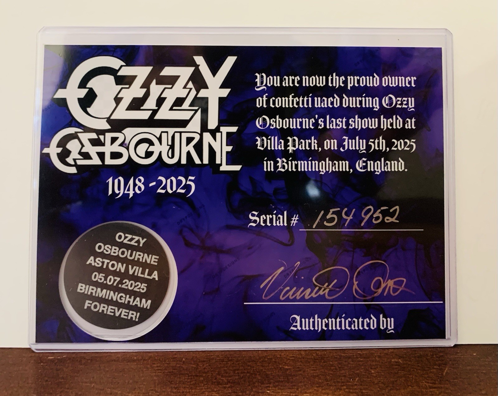 Ozzy Osbourne Rare Last Concert Memorabilia Back to the Beginning