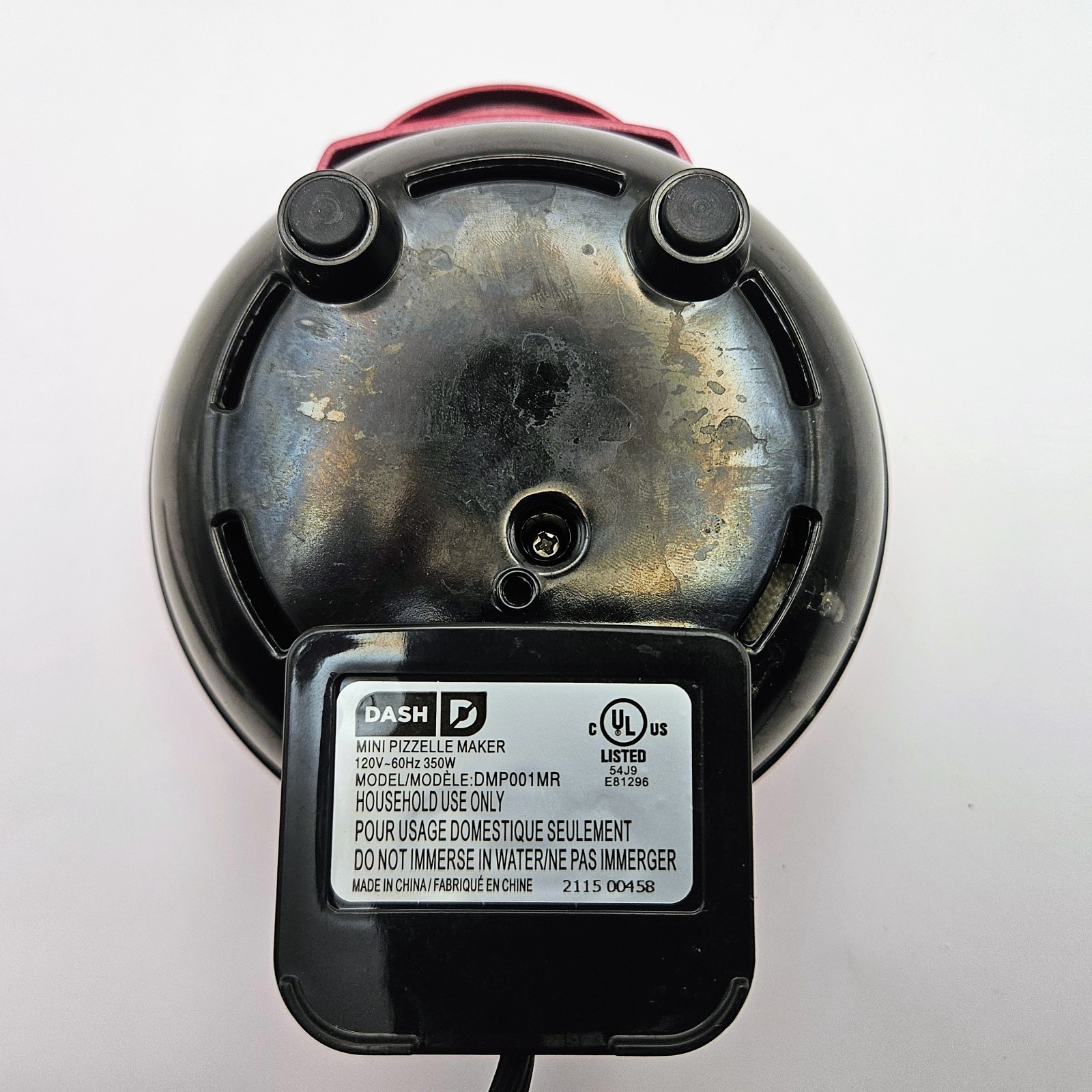 Dash Mini Pizzelle Maker Red Tested Working Model DMP001MR 350W