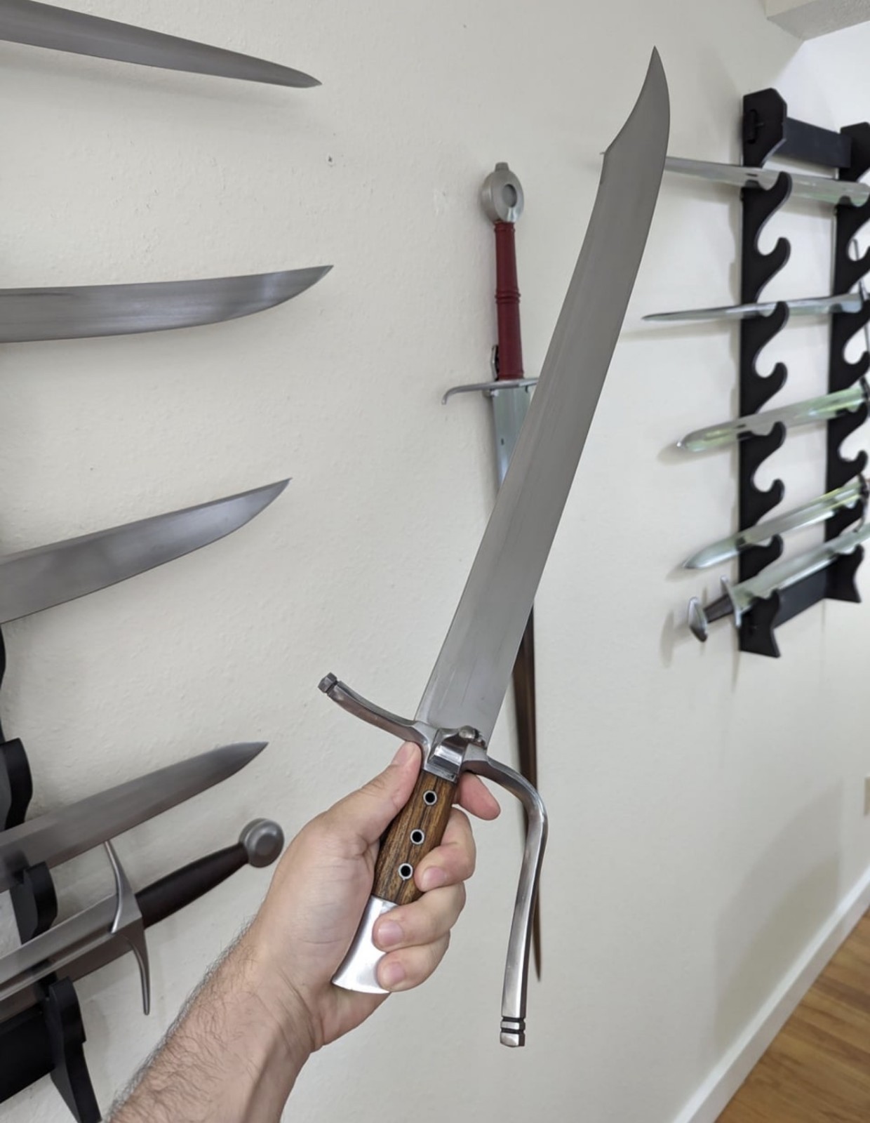 Tod Cutler German Grosses Messer Sword,D2 Steel With Leather Sheath