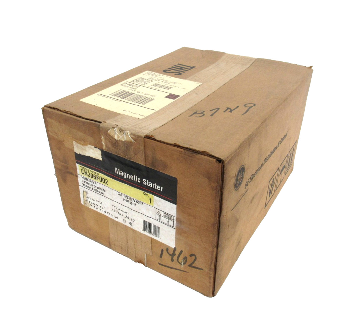 NEW GENERAL ELECTRIC CR306F002 MAGNETIC STARTER NEMA SIZE 4 110/120V COIL