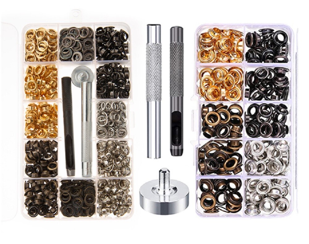 400-Piece 3/16" Grommet Kit with Hole Punch - Eyelet Set for Leather, Clothing
