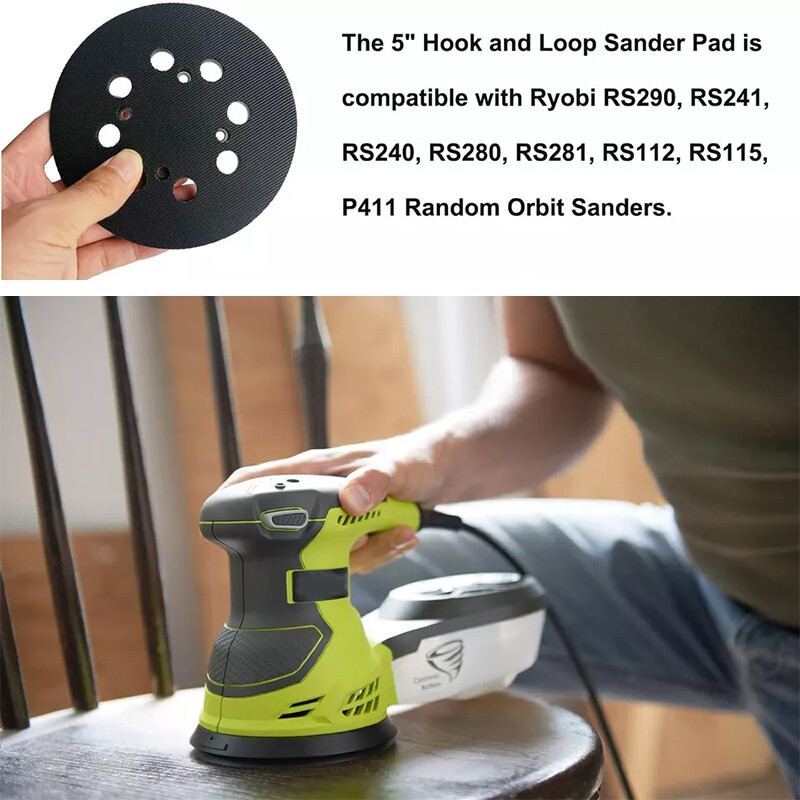 1* 5" Hook&Loop Sander Pad for Ryobi RS290 RS280 RS280VS RS281 RS281VS P410 P411