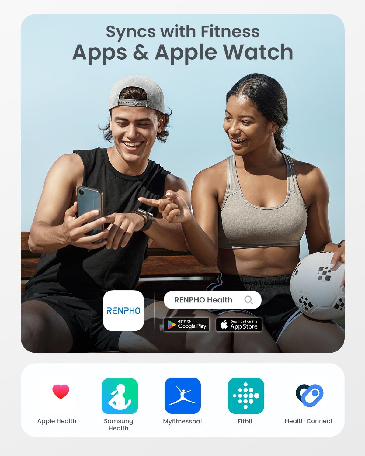 RENPHO Scale for Body Weight and Fat Percentage, Smart Scale with 8 Electrodes