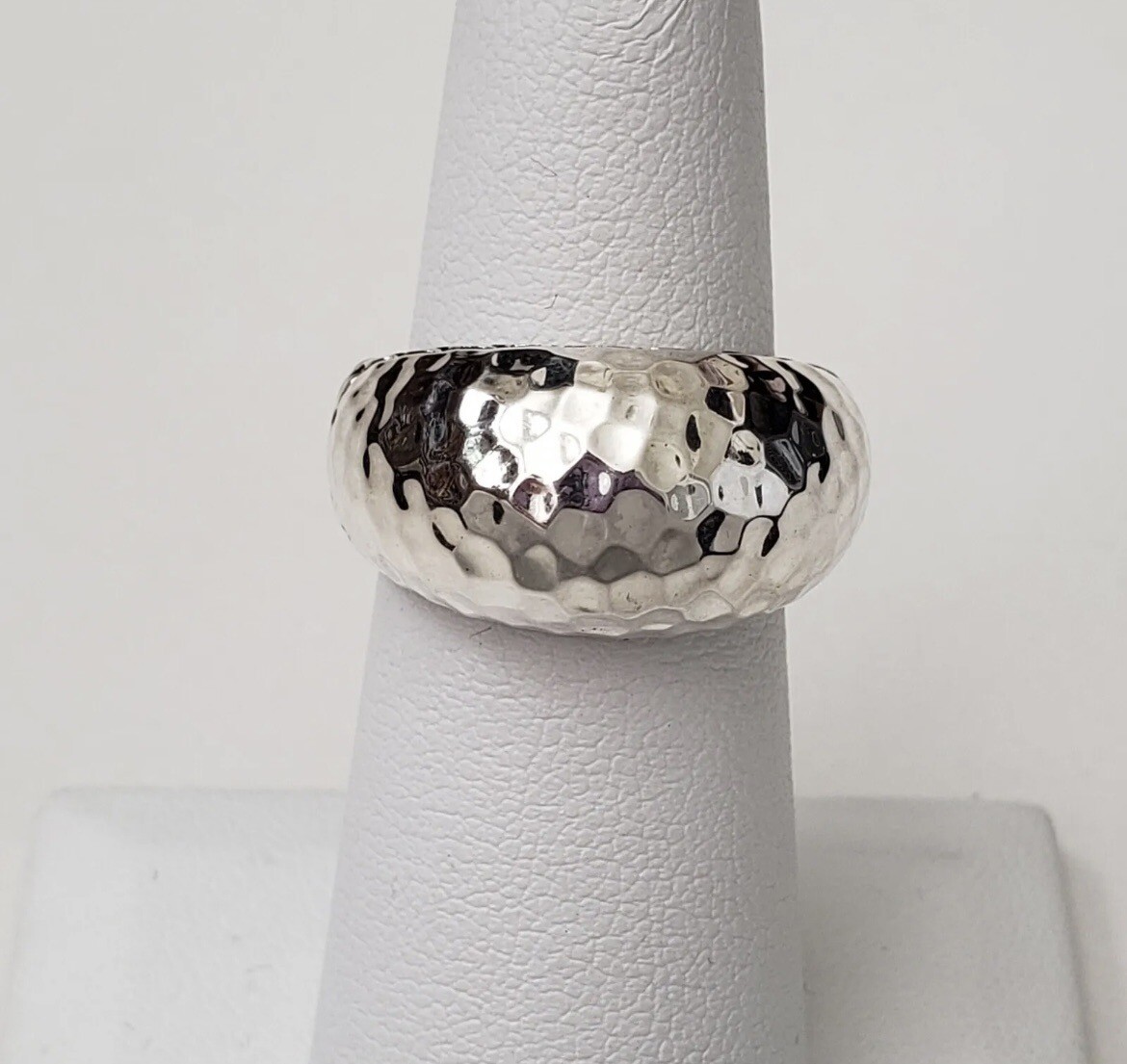 John Hardy Sterling Silver Classic Hammered Dome Ring Size 7