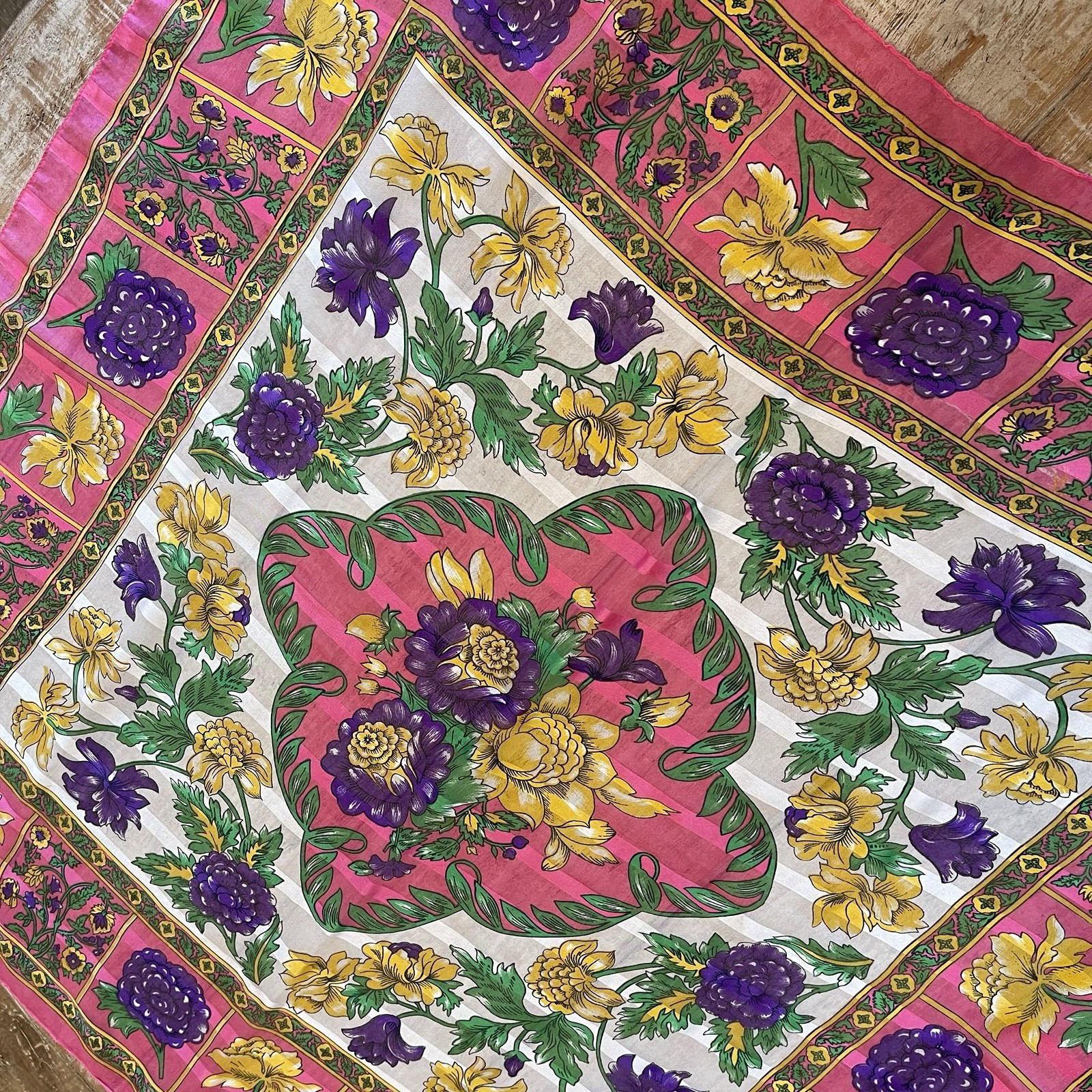 Vintage Chiffon Shear Scarf - bright Bold Beautiful