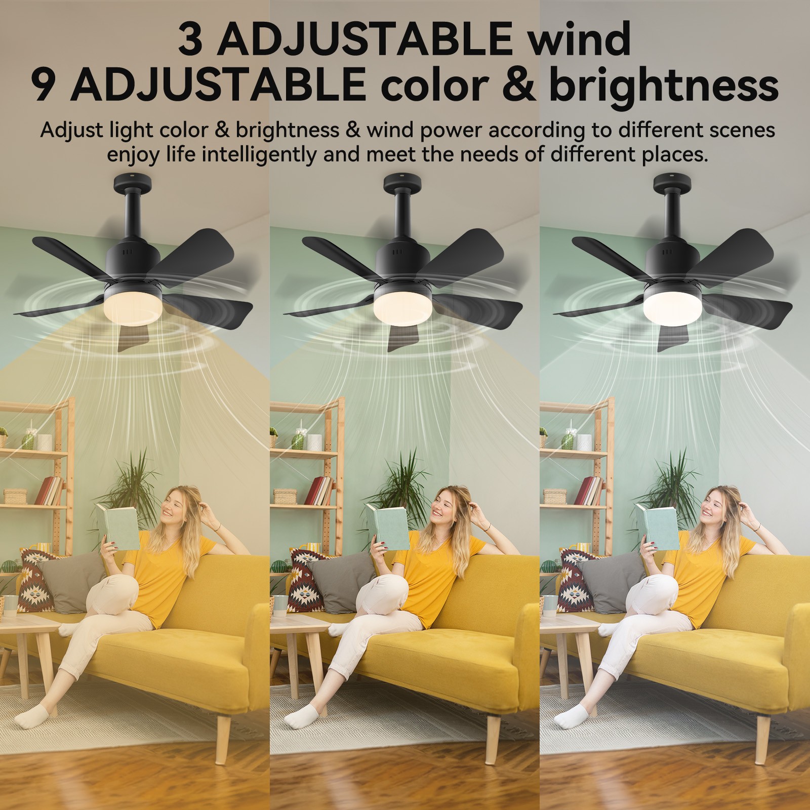 Socket Ceiling Fans with Lights and Remote- Socket Fan light with Dimmable Led