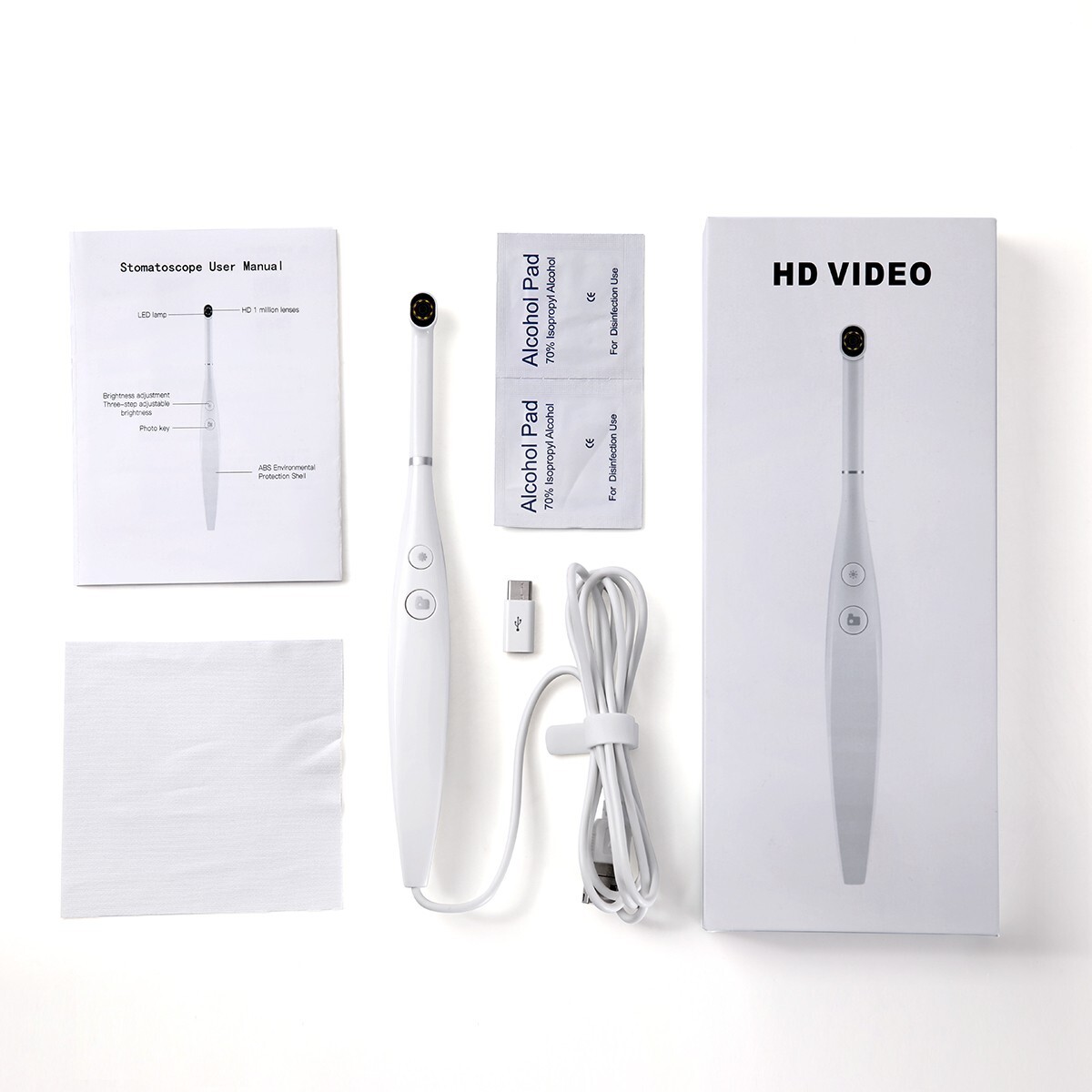 AZDENT Dental USB Imaging Intraoral Camera Real-time Video 8LED Light Endoscope