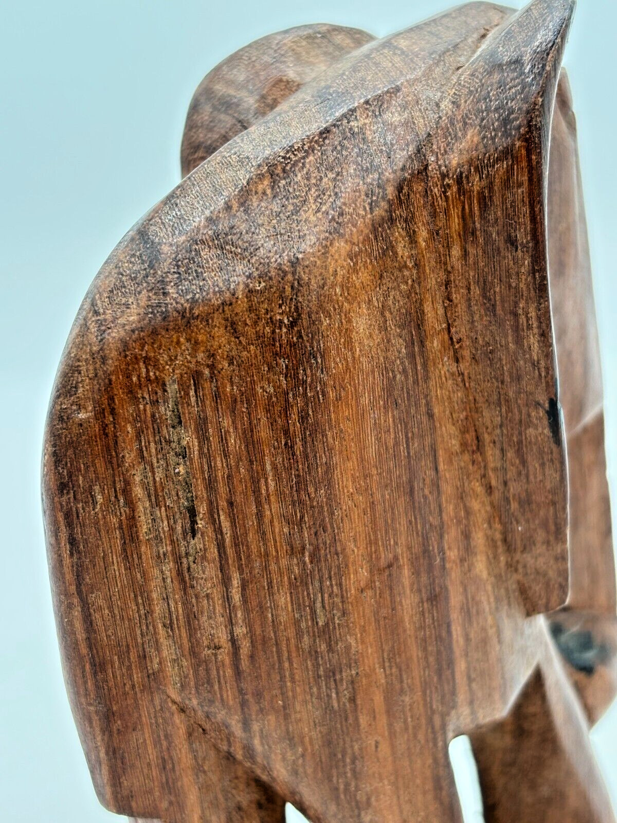 Vintage Hand Carved Wooden Elephant Figurine Rosewood Primitive Africa 5.5"H