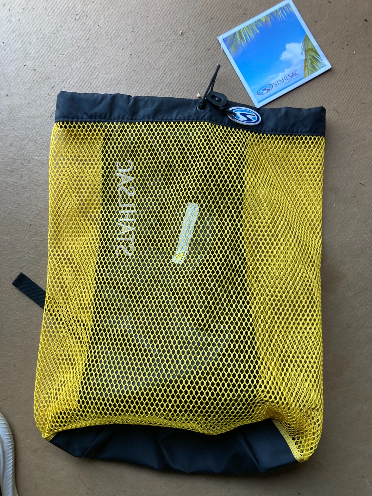 NEW w/ tags Stahlsac BVI mesh gear bag, single strap, yellow for scuba diving