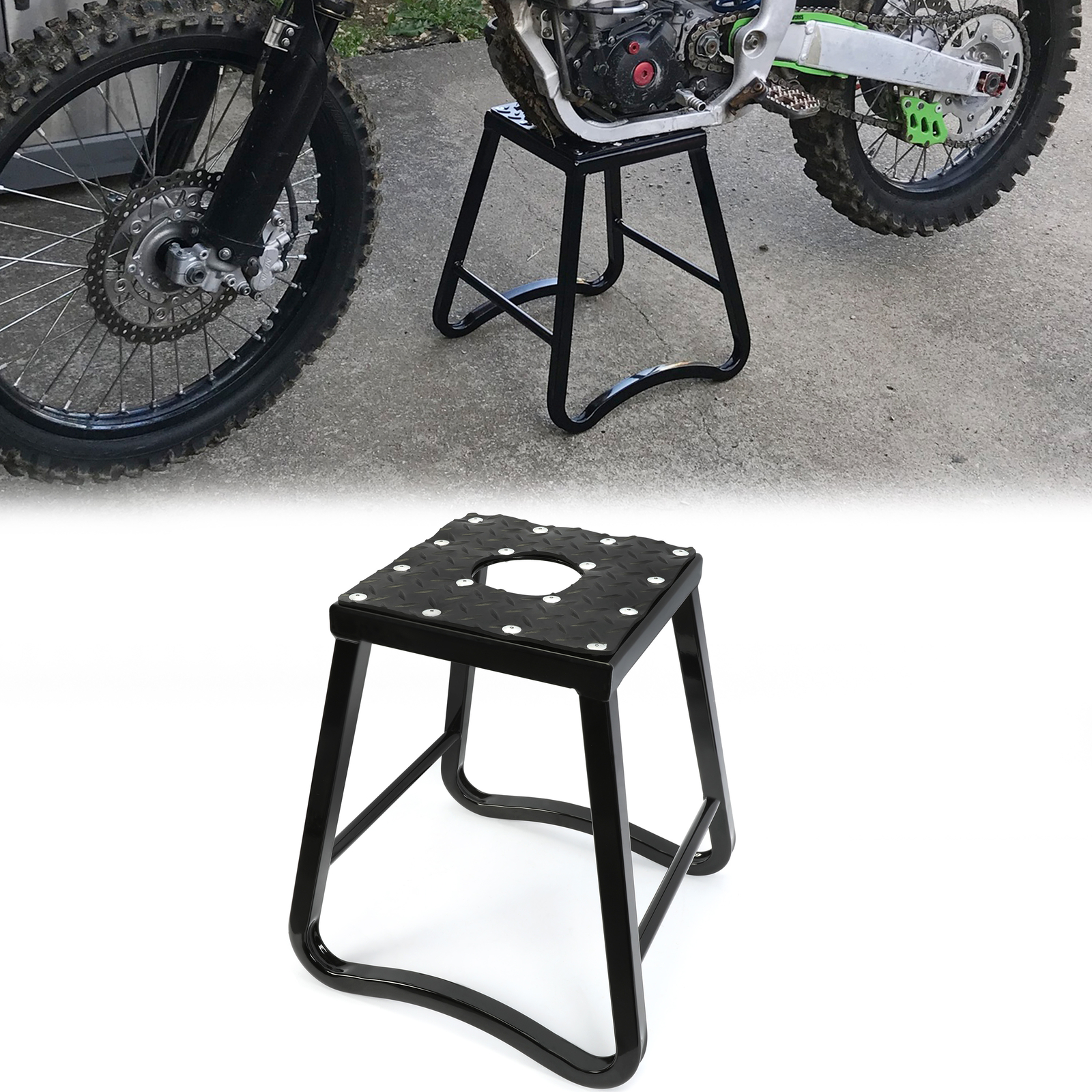Motorcycle Motocross Dirt Bike Panel Stand 880 LBS Removable Black