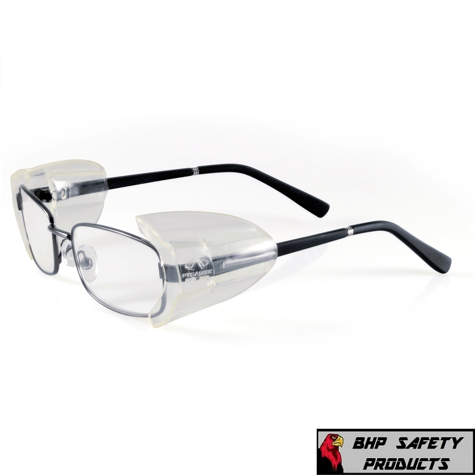 CLEAR UNIVERSAL FLEXIBLE SAFETY SIDE SHIELDS EYE GLASSES PYRAMEX SS100 (1 PAIR)