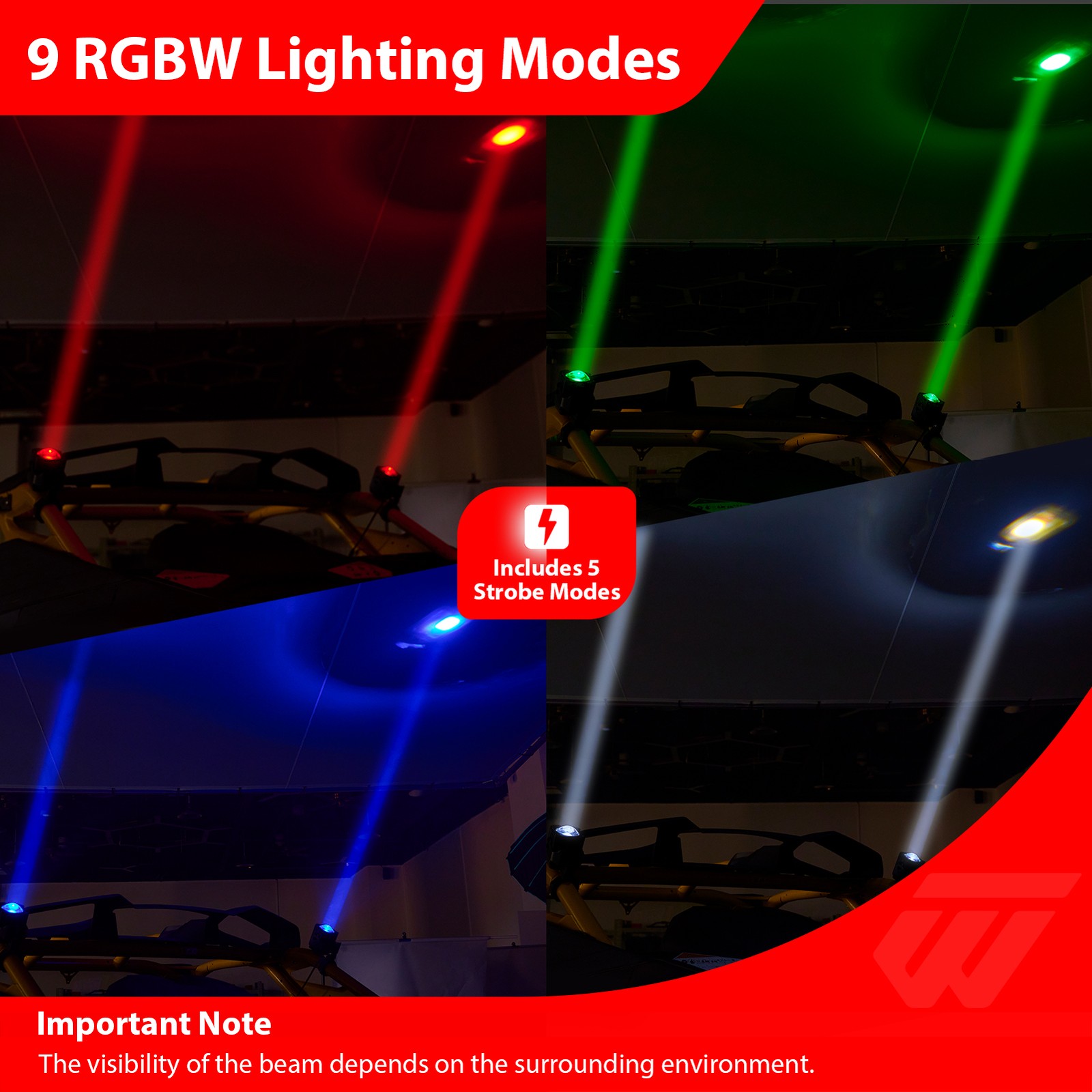 2x Laser RGBW LED Whip Lights Whipless Antenna For ATV UTV SXS Can-am x3 Polaris