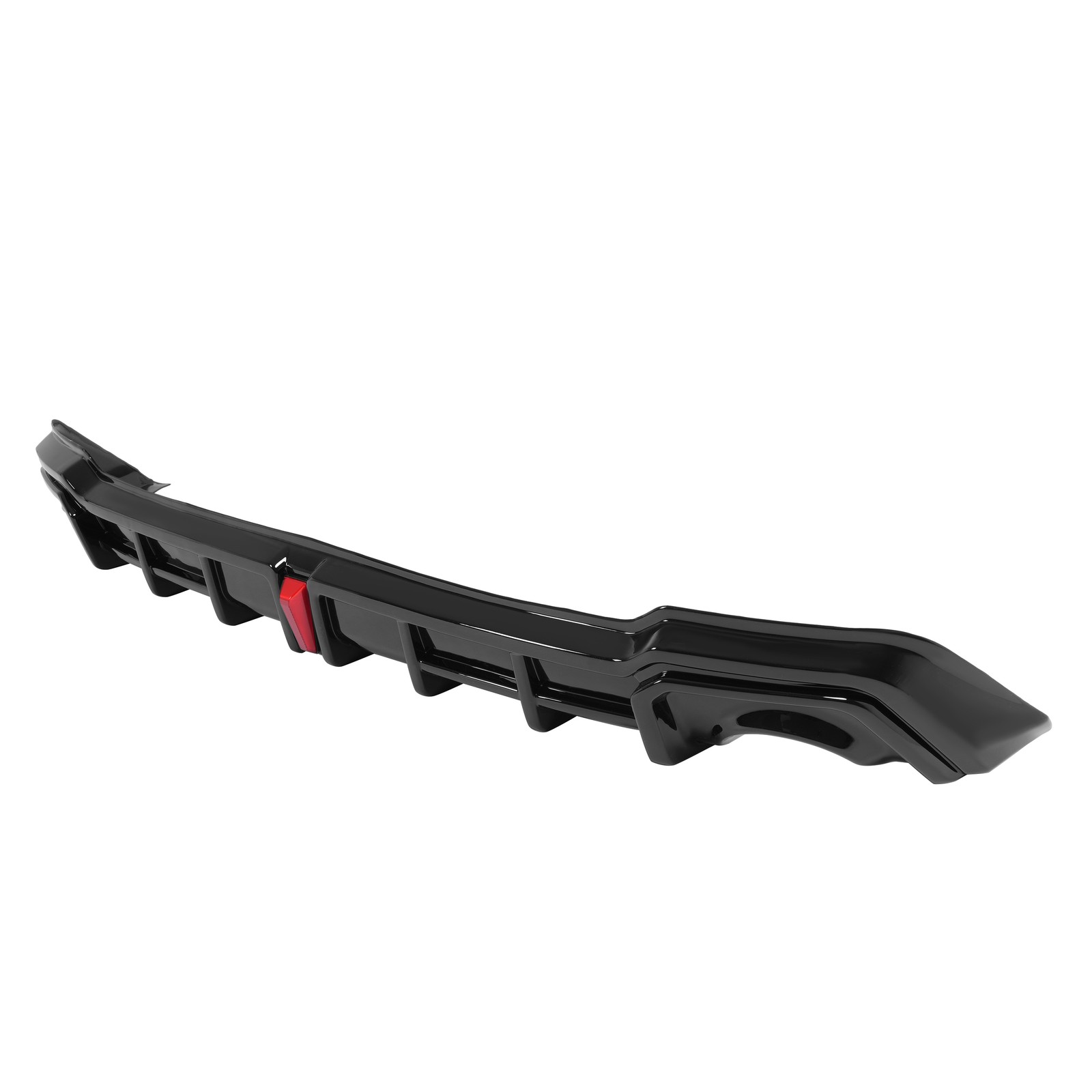 Rear Diffuser + Corner Spats W/LED For 2022-26 Honda Civic Sedan 4Dr Gloss Black