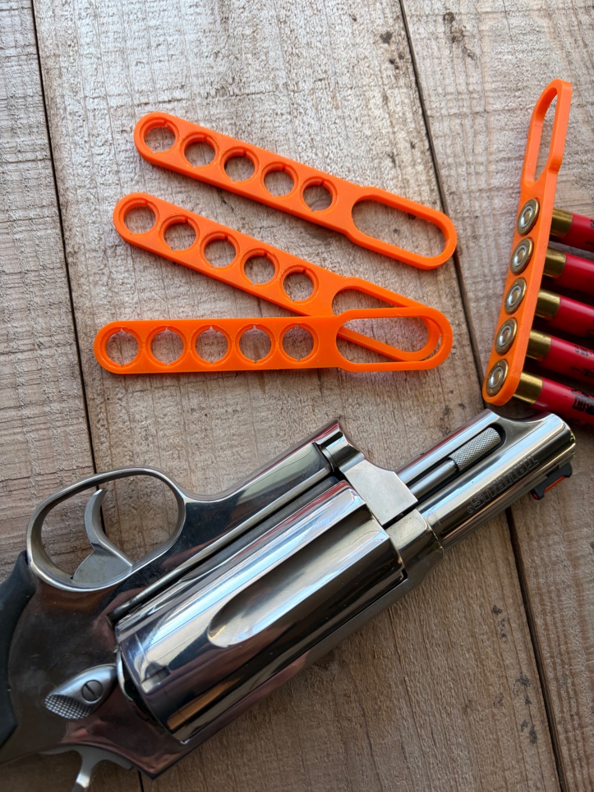 Speed Quick Strip Revolver Loader 410 45 454 Taurus Judge  NEW ORANGE COLOR