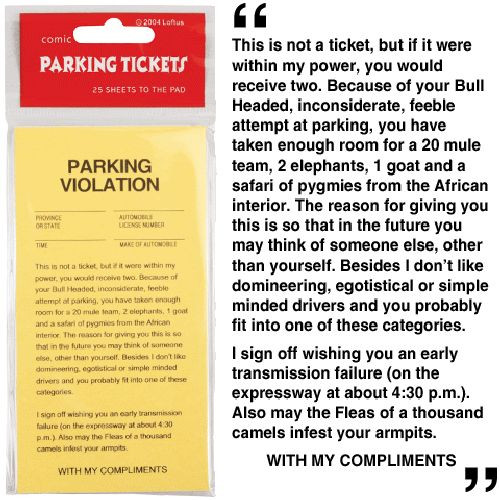 Yellow Revenge Fake Parking Tickets(25 tickets)-Parking Violation Gag Prank Gift