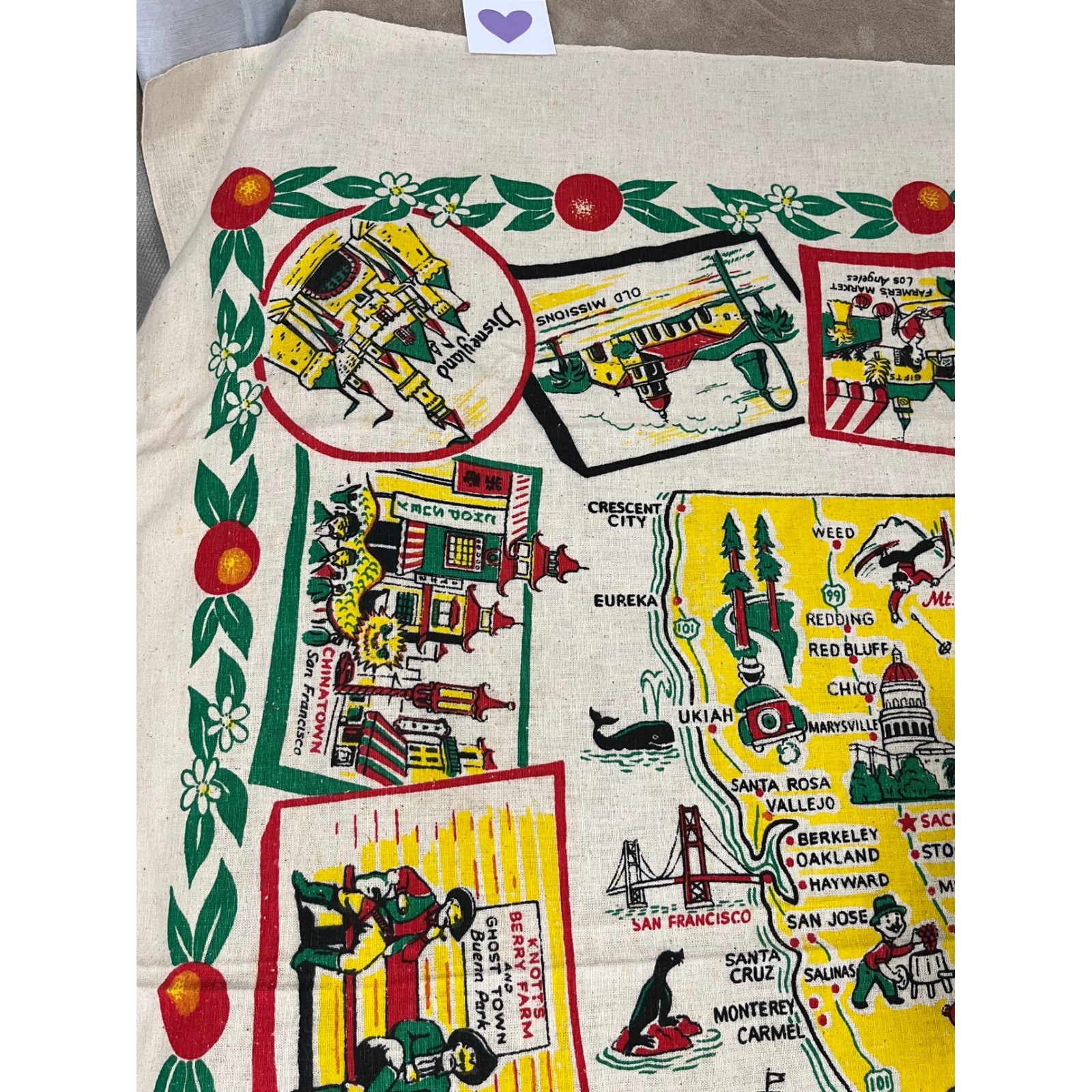 Vintage NOS California Muslin Tablecloth Collectible 1960-1970