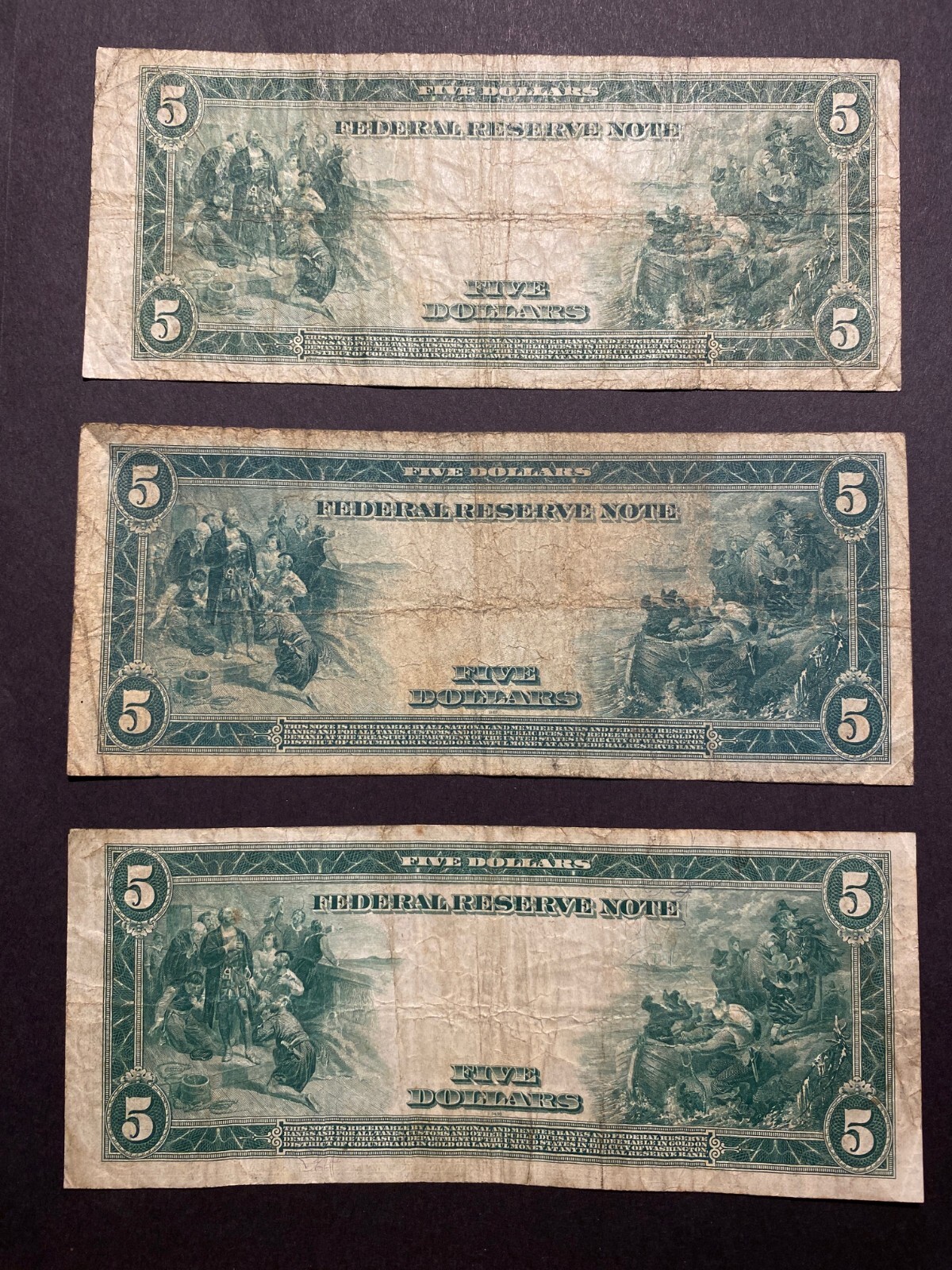 1914 $5 Large Size Five Dollar Note ✯ FRN Blue Seal Estate Rare ✯