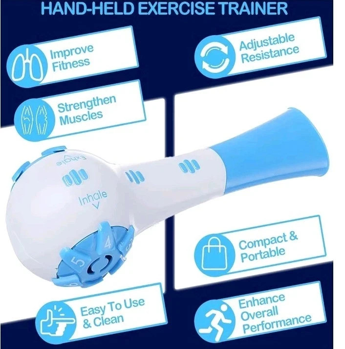 Breathing Exerciser Respiratory Trainer Lung Strength Device Portable Breather
