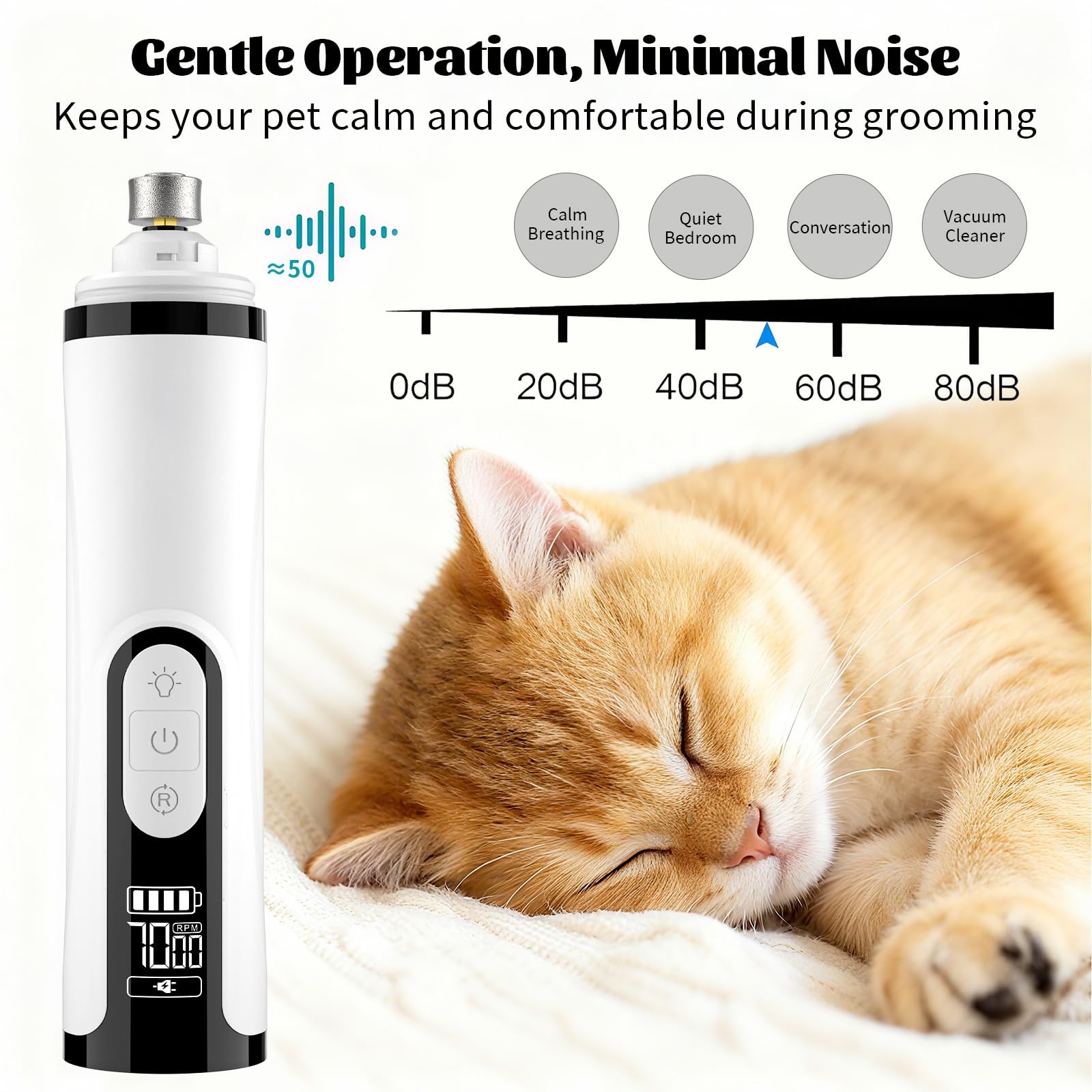 Silent Groom Pro Nail Grinder 2026 Upgraded with 2 LED Light & 3Speed 2000mah...