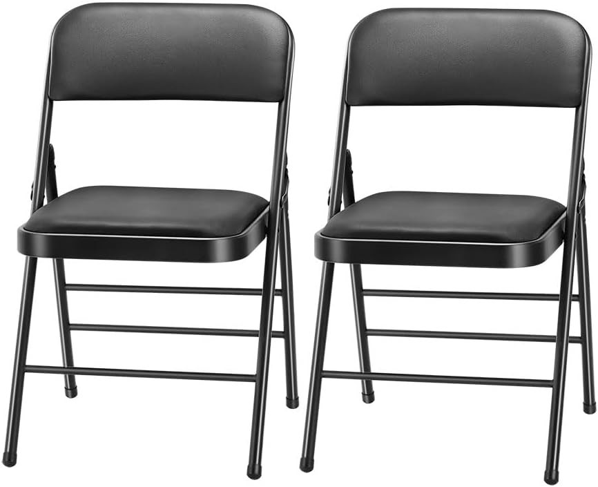 2 Pack Folding Chair with Cusion w/ Metal Frame, Folding Chair for Party Event