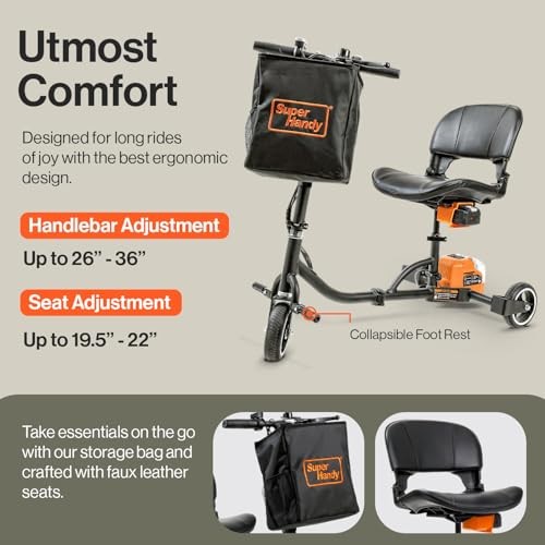 SuperHandy Passport Mobility Scooter GUT112-2BAT - Foldable, 3 Wheel, Airline