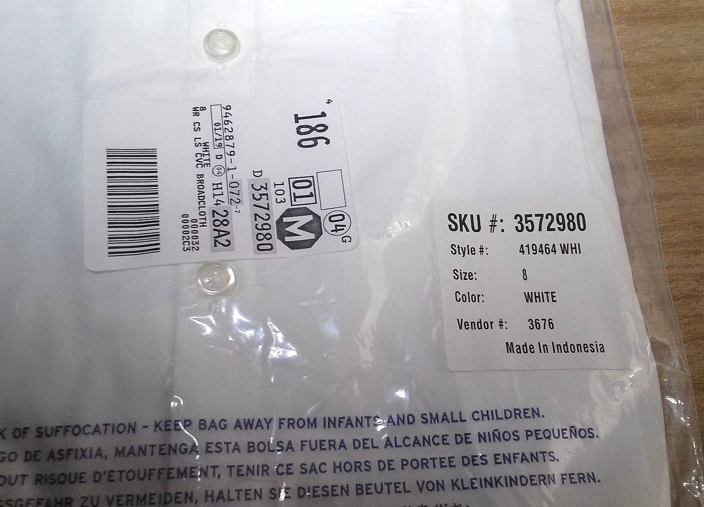 3 X Lands' End Wrinkle Free Broadcloth Womens White Shirt Catering Waitress Sz 8