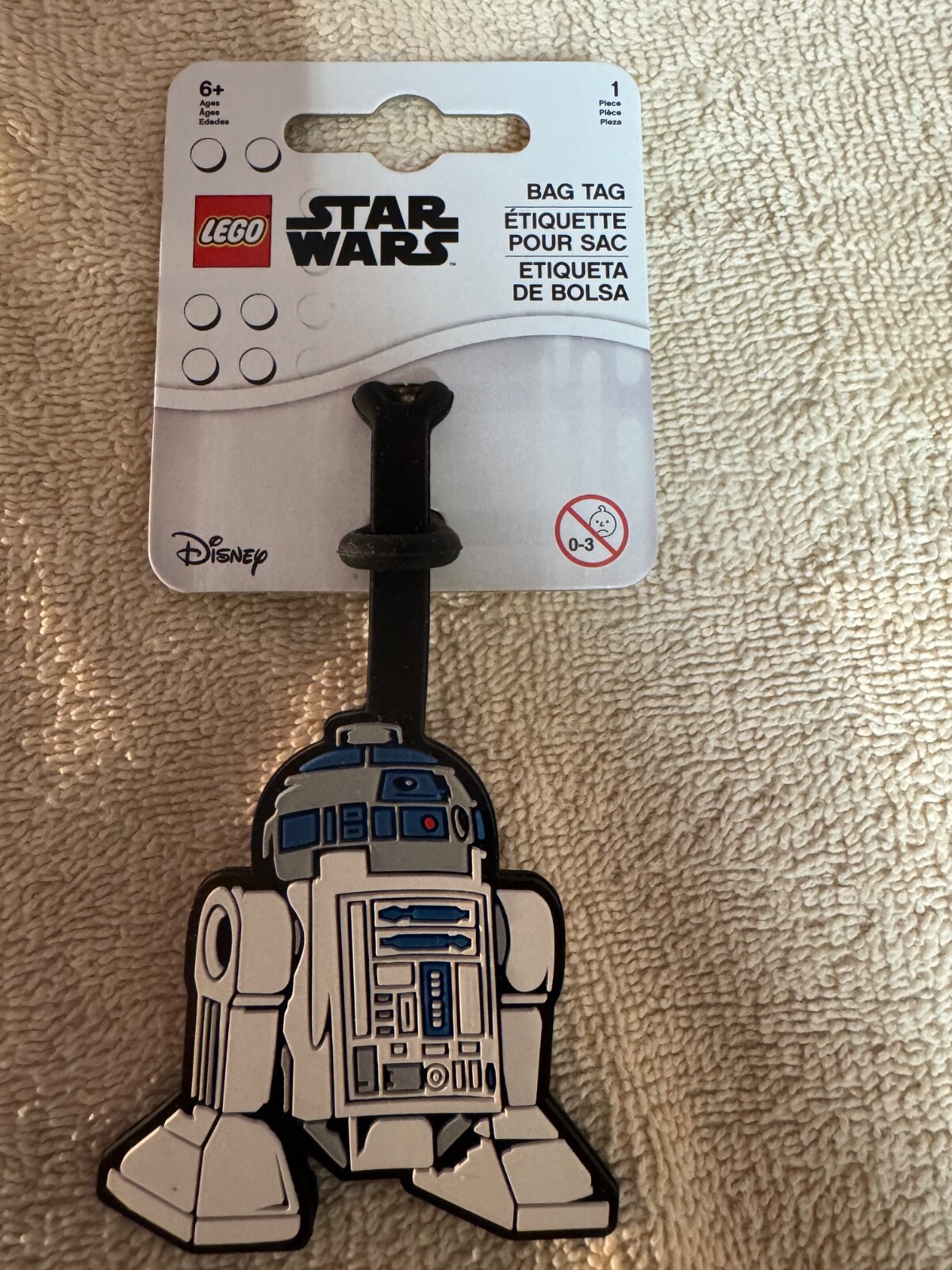 Lego STAR WARS R2D2 Stationery 2.5 X 3" Silicone Luggage Bag Tag  NWT