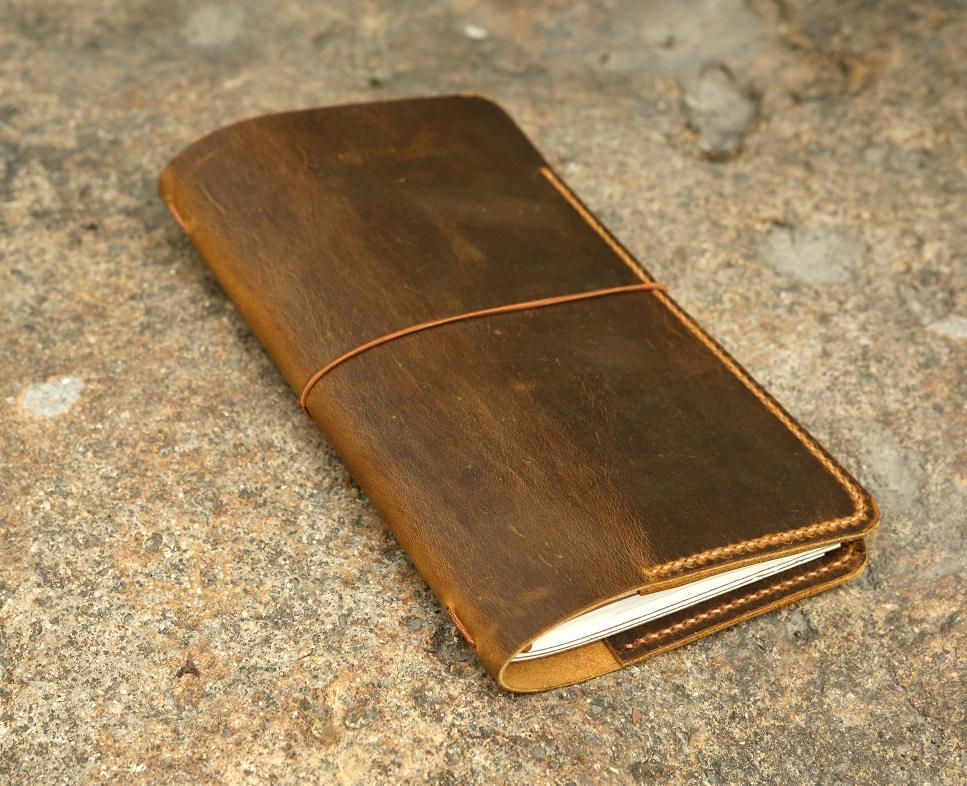 Personalized leather midori travelers notebook / midori style leather journal