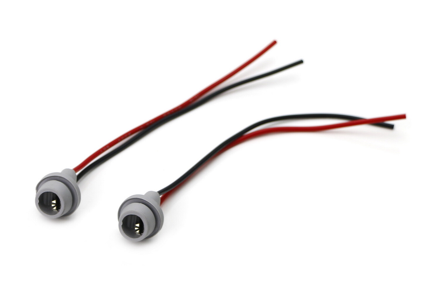 (2) 168 194 2825 W5W 920 921 T10 T15 Rubber Base Socket w/Pigtail Wiring Harness