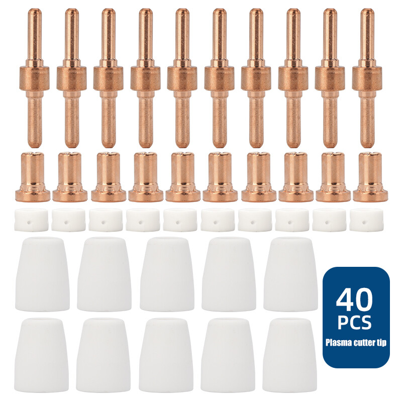 40pcs PT31 LG40 Air Plasma Cutting Tips Extended Consumables Fit CUT-40 CUT-50