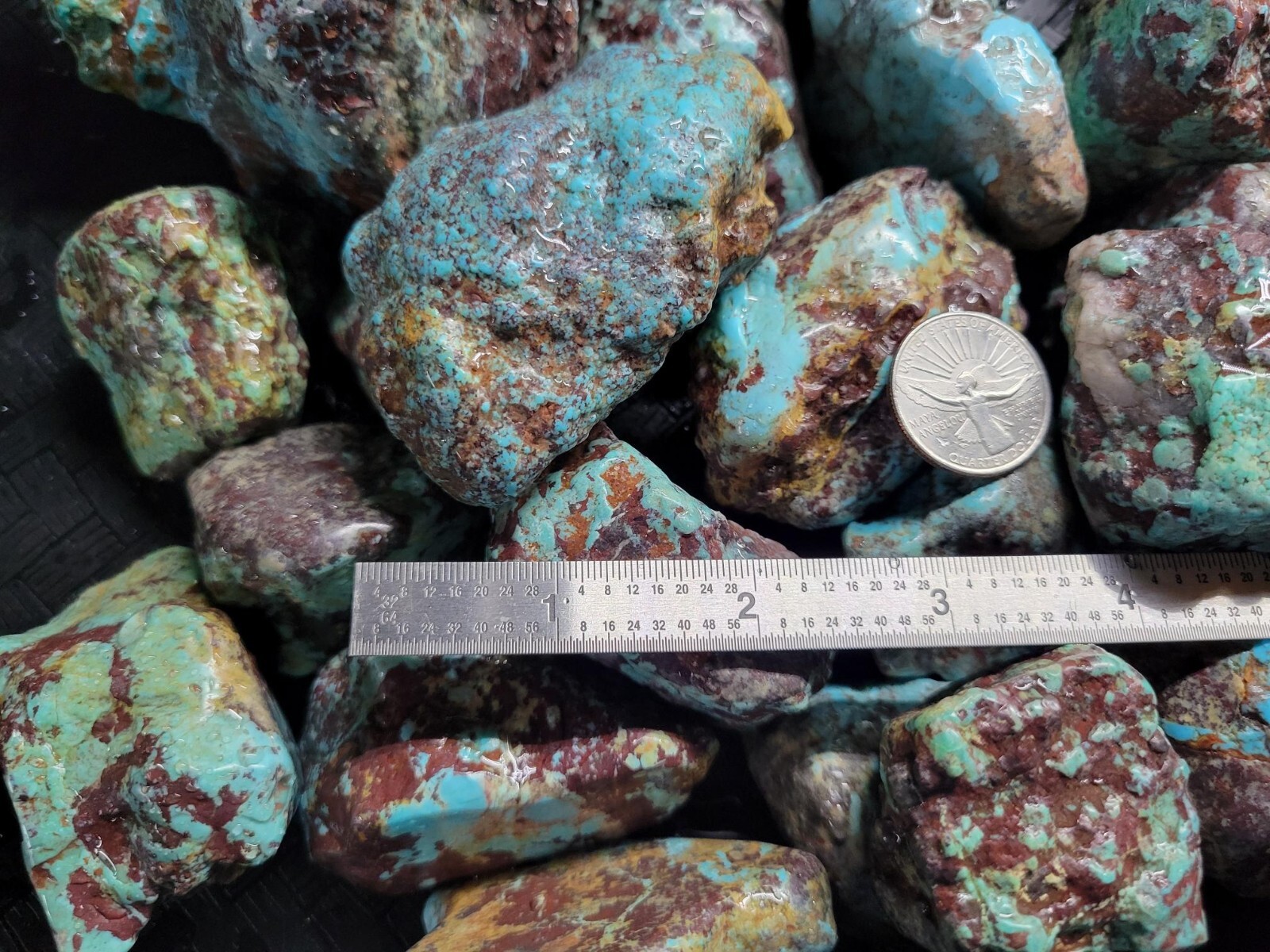 RARE Large Natural Bisbee Arizona Turquoise Rough Nuggets Half Pound