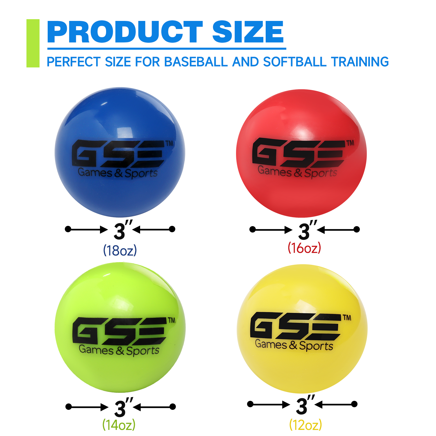 12-Pack Weighted Baseballs/Softballs for Pitching, Batting, Throwing Training