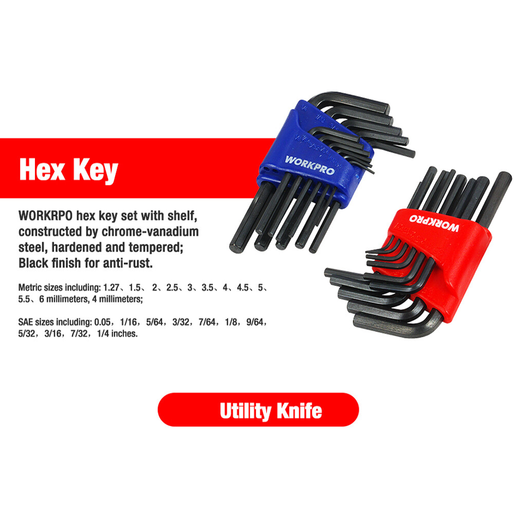 WORKPRO 408 Piece Mechanics Tool Set Socket Wrench Set With Heavy Duty Metal Box