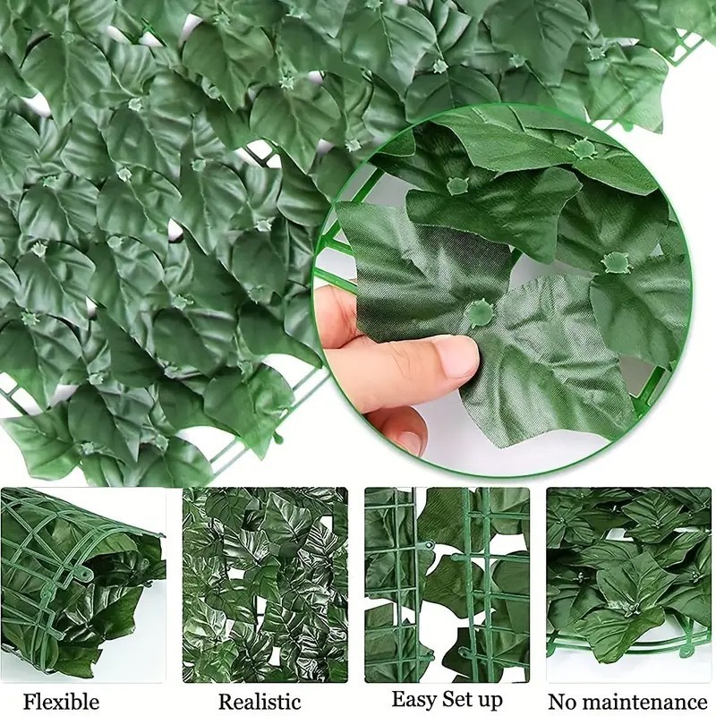 Artificial Ivy Privacy Fence Screen 40"x120" UV Resistant Faux Greenery Panel