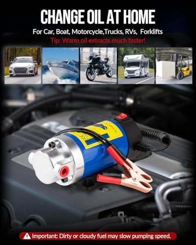 Oil Extractor Pump, 12V 100W Self-Priming Electric Fluid Transfer Pump for