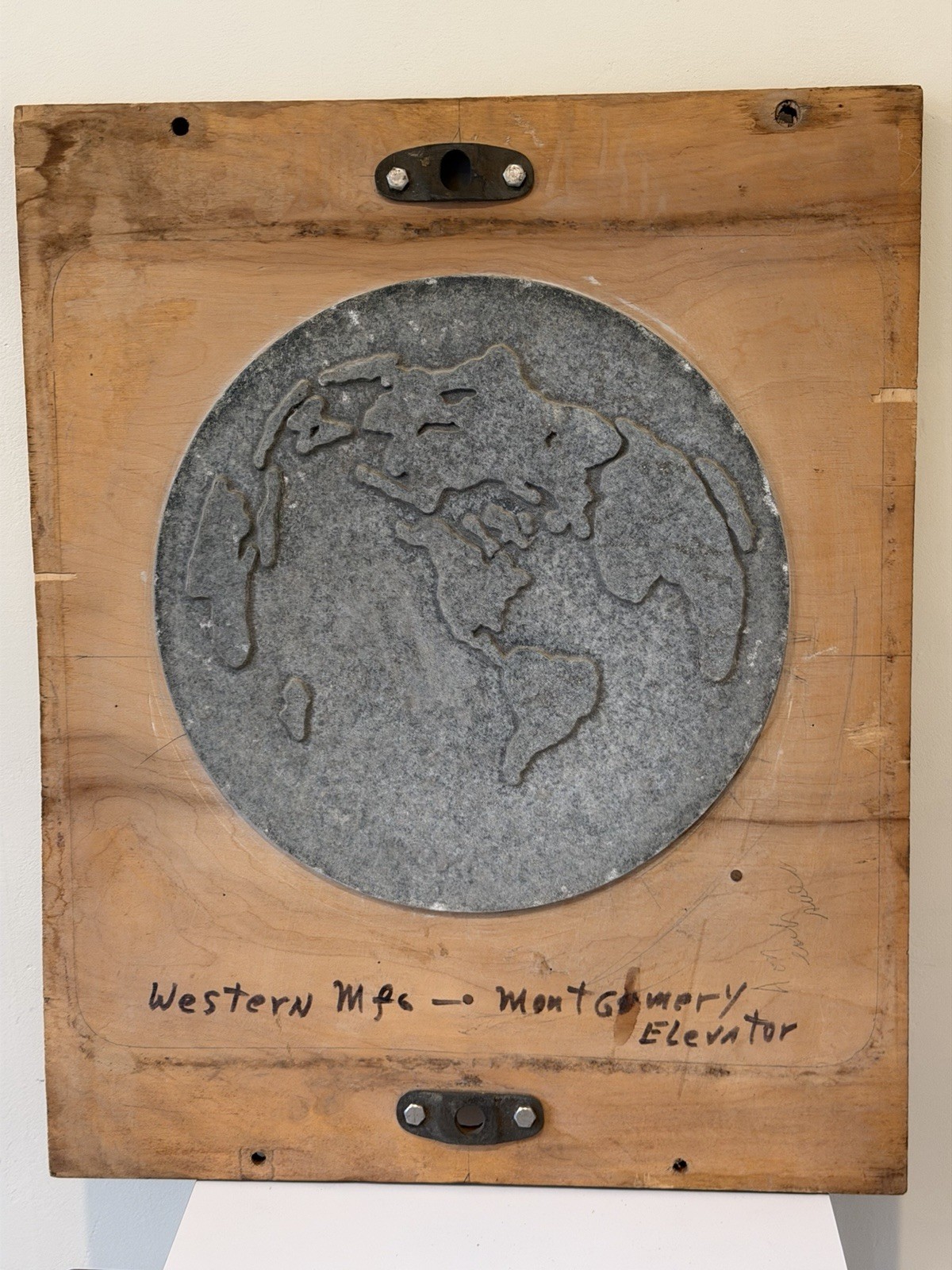 VTG Industrial Foundry Mold Wall Art Globe Earth Architectural Salvage Element