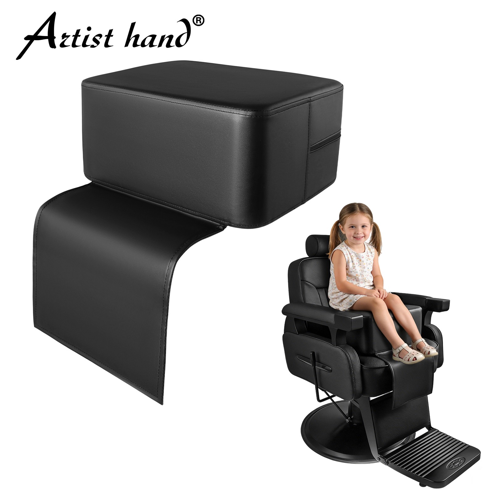 Black Child Booster Seat Cushion Barber Beauty Salon Spa Equipment Styling Chair