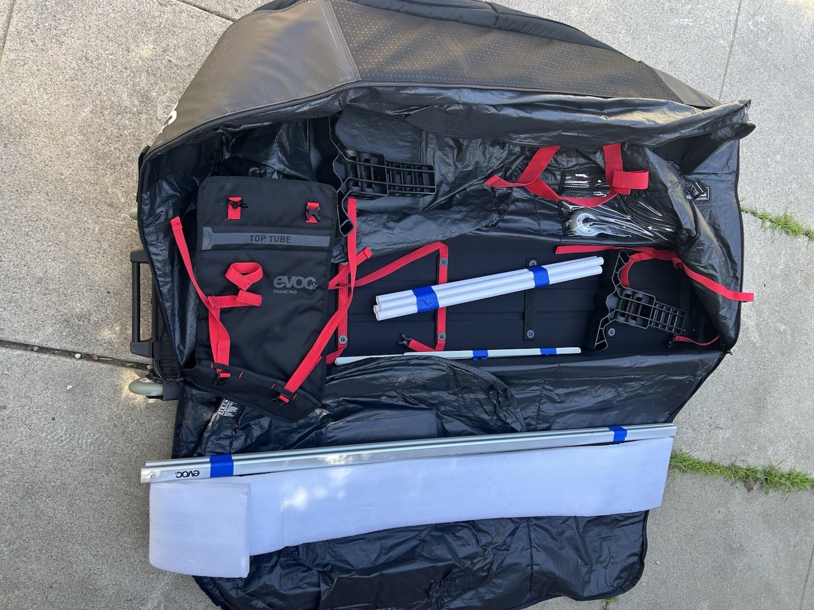 EVOC Bike Transport Bag Black Nylon with Wheels, Carry Handle, Zip Closure