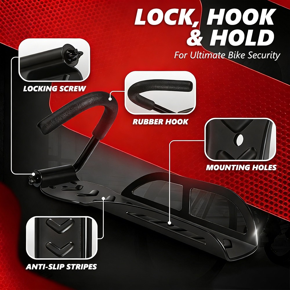 Bike Wall Mount Rack Bicycle Hanger Heavy Duty Vertical Hook for Indoor Garage