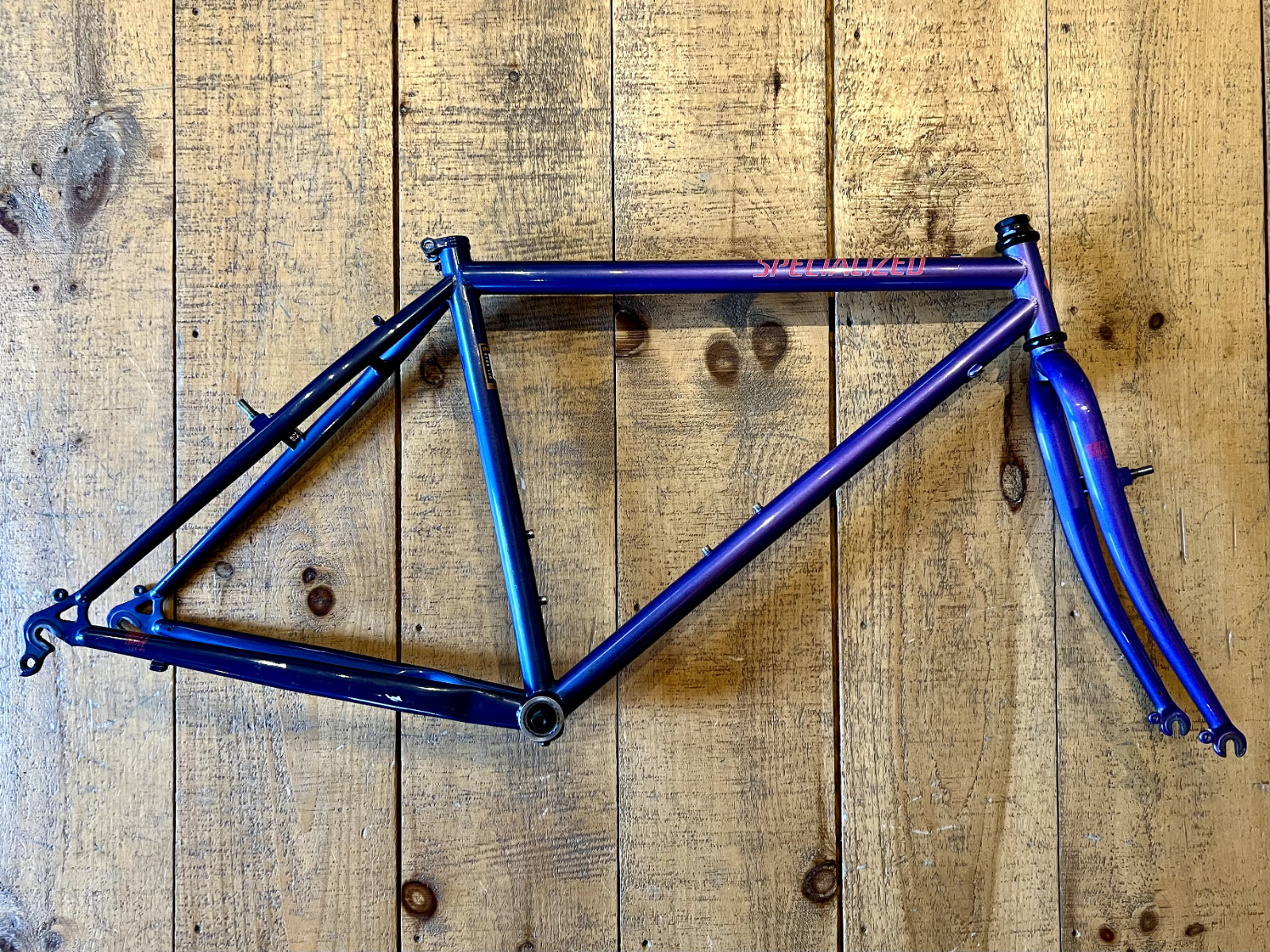 Vintage 90s Specialized Rock Hopper 18" Steel Mountain Bike Frame Purple Fade
