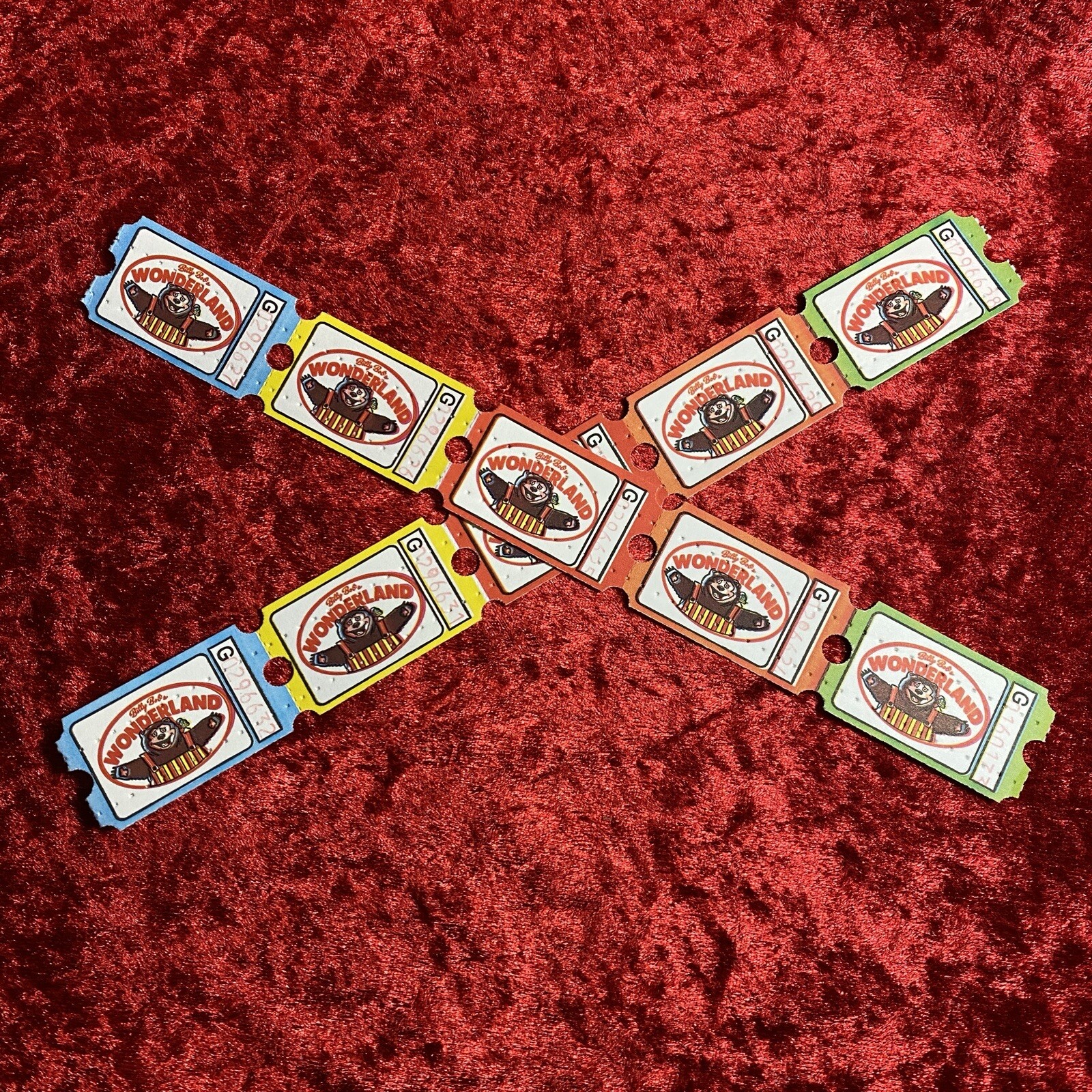 Lot Of 10 Billy Bob’s Wonderland Tickets Rock-afire Explosion / ShowBiz Pizza